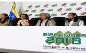 Durante la rueda de prensa, la titular del CNE agradeció a los electorales que se movilizaron para ejercer el derecho al sufragio.