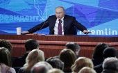 En su rueda de prensa anual, Putin aseveró que la insistencia de sancionar a Rusia se debe al crecimiento económico del país.