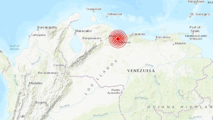 El temblor se sintió con fuerza en la región central  y la capital venezolana.