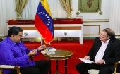 Nicolás Maduro recibió al periodista español en el Palacio de Miraflores.