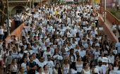 Residentes de Brumadinho se reunen para recordar a las víctimas.