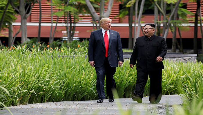 Trump y Kim Jong- un acordaron en 2018 avanzar en la desnuclearización de Corea del Norte.