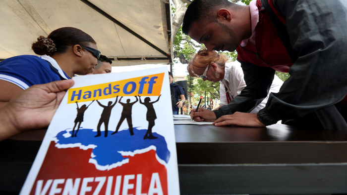 Con la campaña Trump Hands Off Venezuela han rechazado la intervención del gobierno estadounidense.