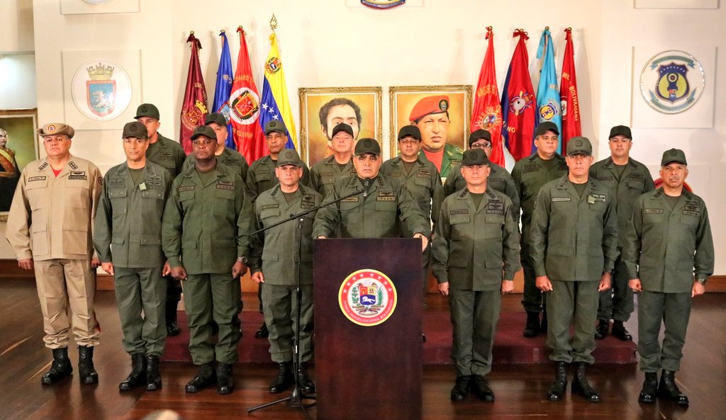 A través de un comunicado, la Fuerza Armada Nacional Bolivariana aseguró que EE.UU. intenta generar una guerra civil a través de un falso escenario de 