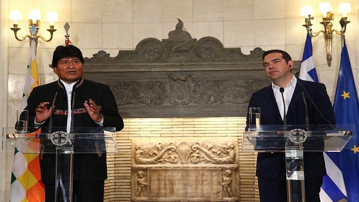 Los líderes de Grecia y Bolivia piden que se establezca un diálogo en Venezuela.