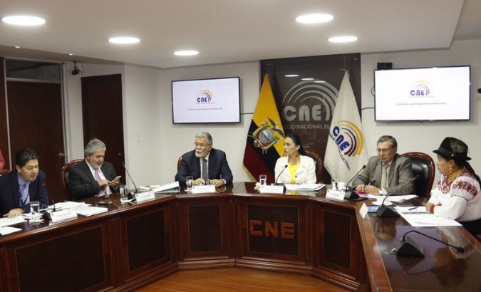 CNE se reúne durante la Sesión Ordinaria 20 para debatir cambio en mecanismo de contabilización de los votos nulos para el Consejo de Participación Ciudadana y Control Social.