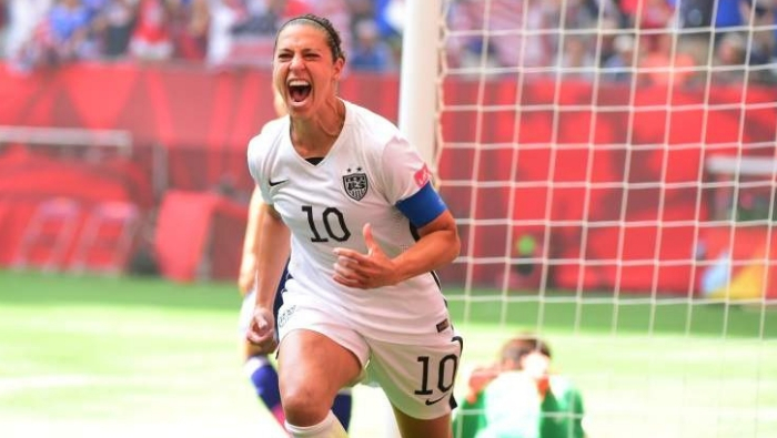 Carly Lloyd, futbolista estadounidense, durante el Mundial en 2015.