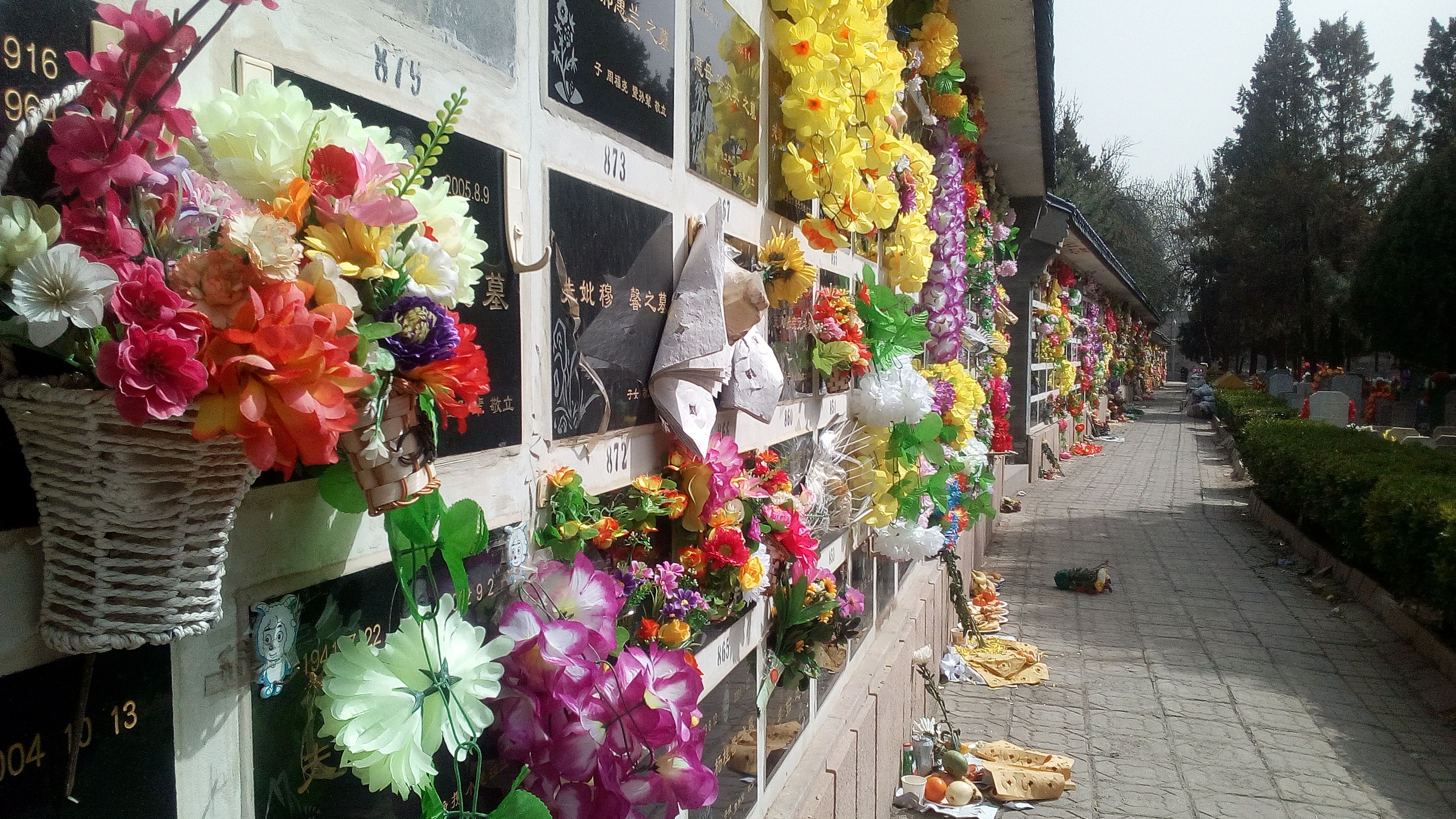 Durante el 4 o 5 de abril de cada año los chinos limpian las tumbas y llevan comida, bebidas y flores a sus difuntos.