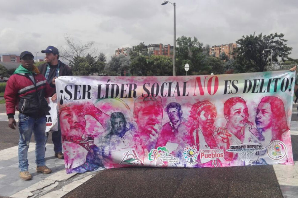 El pasado 9 de abril se realizó en Bogotá una movilización para reclamar justicia para los casi 600 líderes sociales asesinados desde 2016.