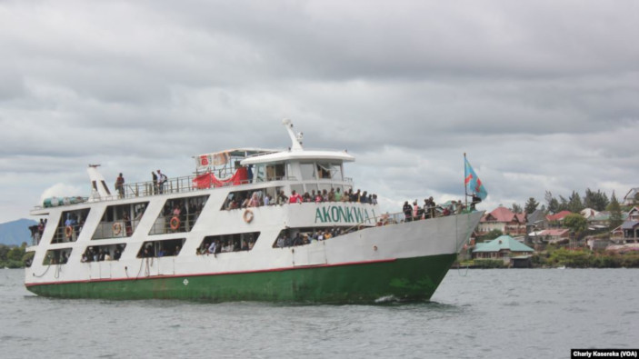 En la imagen de archivo, el barco Akonkwa 1 en el lago Kivu, en la República Democrática del Congo.