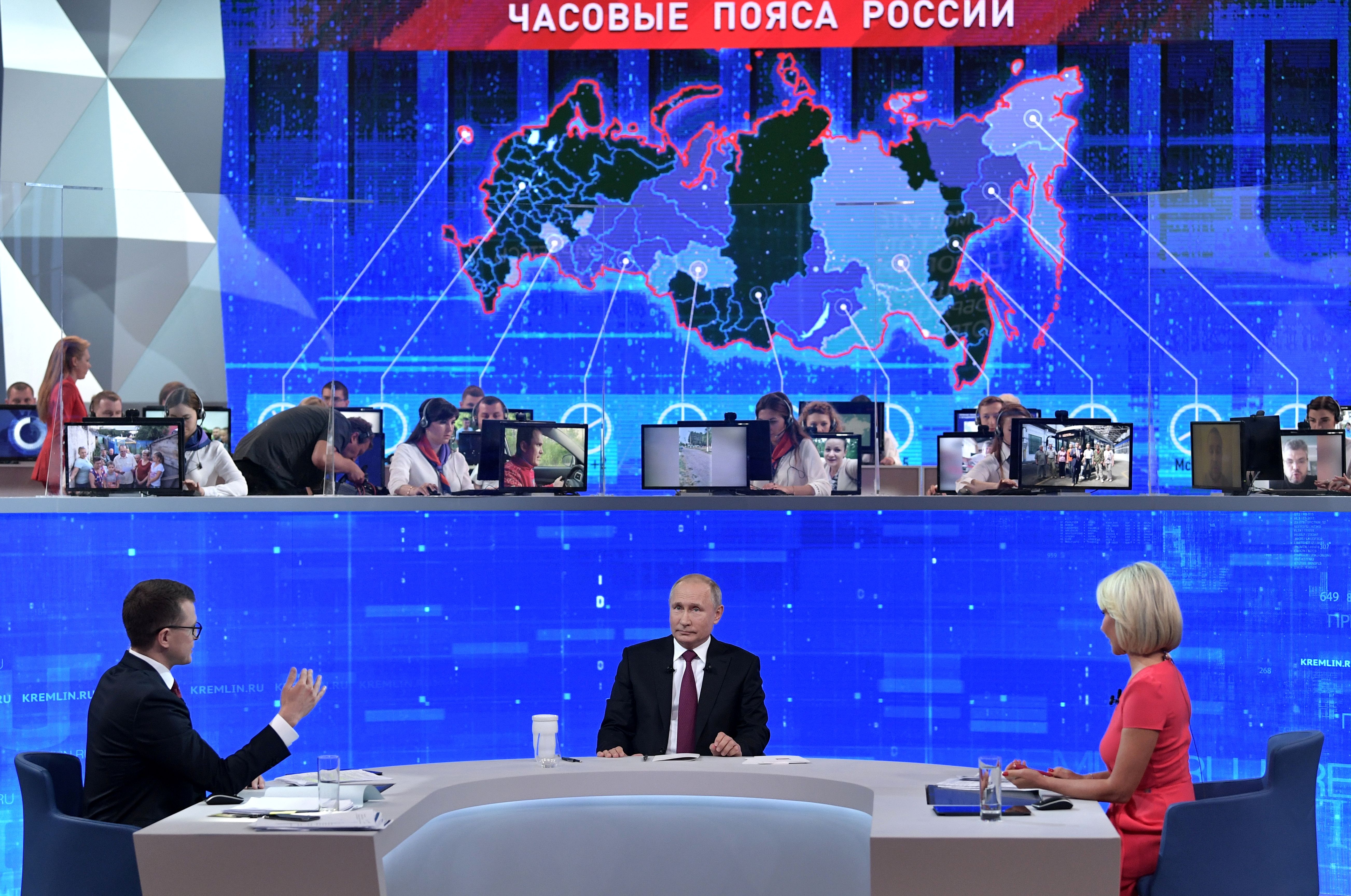 En “Línea directa con Vladímir Putin” presentó este jueves su decimoséptima edición.