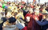 El ritual de este jueves se realizó en el cerro Pajchiri, a menos de una milla de la capital de Bolivia, La Paz.