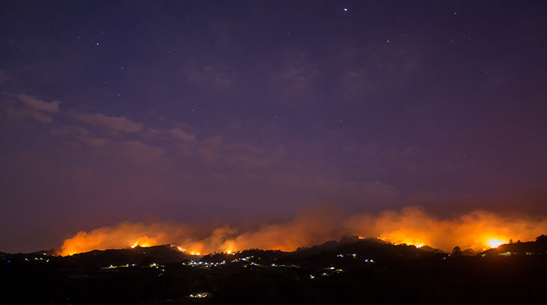El impresionante incendio forestal en la isla española Gran Canaria