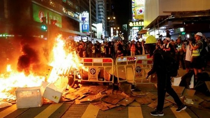 La vía pública en Hong Kong se ha visto paralizada por las continuas protestas.