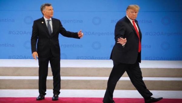 Mauricio Macri y Donald Trump en la reunión del G-20 en Argentina. Diciembre de 2018.