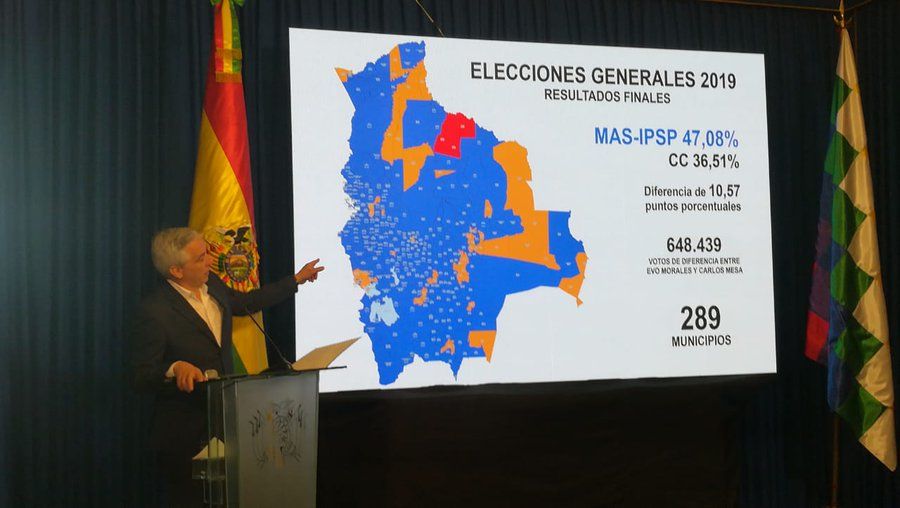 El vicepresidente boliviano señaló que Mesa ya no quiere auditoría ni segunda vuelta, ahora propone anular las elecciones del pasado 20 de octubre.