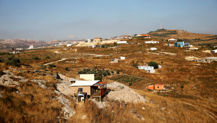 Vista general del asentamiento israelí de Havat Gilad en la Cisjordania ocupada.