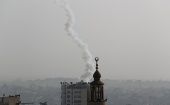 Rastro de humo de un cohete lanzado desde Gaza hacia Israel, ocurrido el pasado 13 de noviembre.