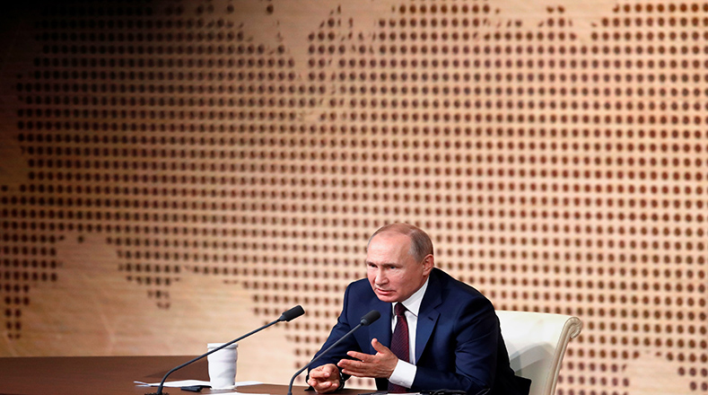 El encuentro de Putin con los periodistas se extendió por 4 horas y 18 minutos, en las que el mandatario respondió 70 preguntas. 