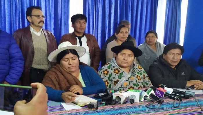 Ambos movimientos destacan que el dictamen de aprehensión del mandatario representa “un intento jurídico de descuartizamiento de Evo Morales y del pueblo boliviano”.