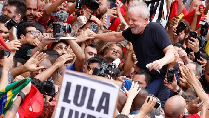 En representación del exmandatario brasileño acudió el integrante del Partido de los Trabajadores de Sao Paulo, Luiz Marinho.