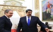 Zapatero fue recibido por Nicolás Maduro en la sede del Gobierno venezolano.