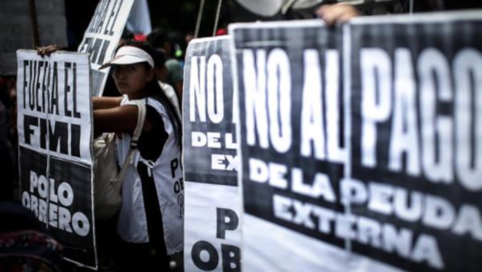 Manifestación en Buenos Aires en repudio por la presencia de la misión del FMI.