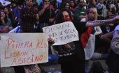 Los chilenos se manifiestan en contra del presidente Sebastián Piñera durante el Festival de Viña del Mar.
