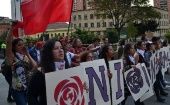 Las mujeres colombianas tomaron las calles este domingo para reclamar ante la violación de sus derechos fundamentales. 