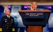 Trump habla durante una conferencia de prensa sobre coronavirus en la Casa Blanca el lunes 20 de abril.