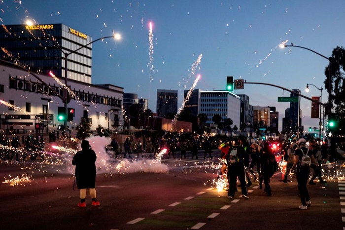 La ciudad de Los Ángeles vivió noches violentas y disturbios desde el pasado domingo a causa de la muerte del afroamericano George Floyd.