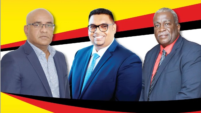 El Secretario General del PPP / C, Dr. Bharrat Jagdeo, junto con el Candidato Presidencial, Dr. Irfaan Ali y el Candidato al Primer Ministro, Mark Phillips son los ganadores de las elecciones en Guyana.