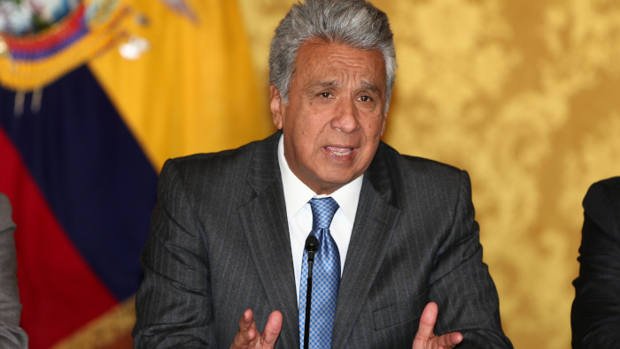 El presidente Lenín Moreno tiene una baja aceptación del 18.7 por ciento de los ecuatorianos.