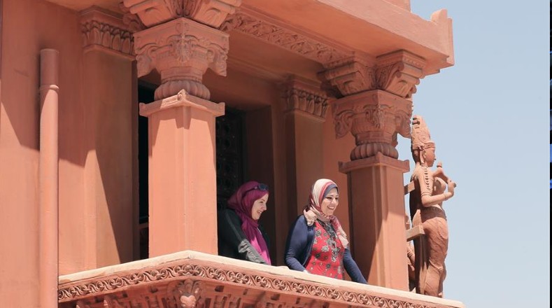 Los balcones ofrecen a los visitantes una hermosa vista del Cairo.