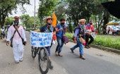 Los caminantes han exigido se les respete el derecho a la protesta