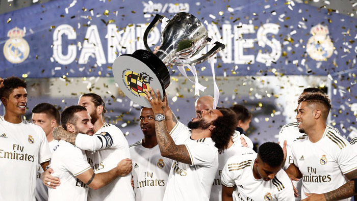 Tras acumular nueve victorias, el club de fútbol actualmente dirigido por el francés Zidane Zidane, alzó el trofeo de la máxima categoría del fútbol de España.