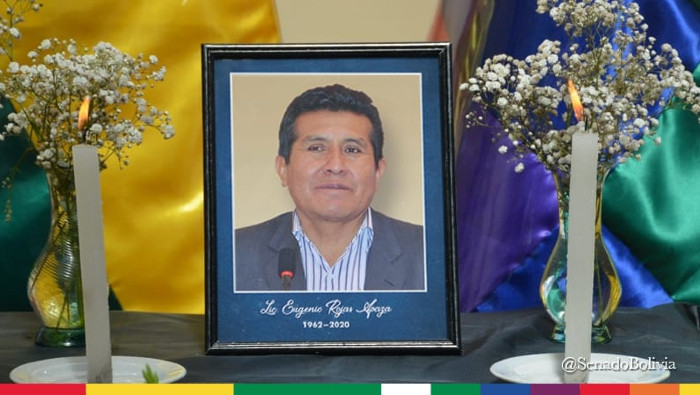El Senado boliviano instaló una capilla ardiente en honor del fallecido dirigente.