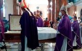 La comunidad religiosa despidió los restos mortales del sacerdote Ricardo Antonio Cortez en  la catedral Nuestra Señora de los Pobres, en Zacatecoluca.