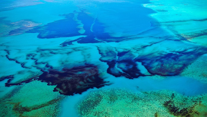 Los vientos y las corrientes marinas han esparcido el combustible sobre una amplia zona de arrecifes de coral.