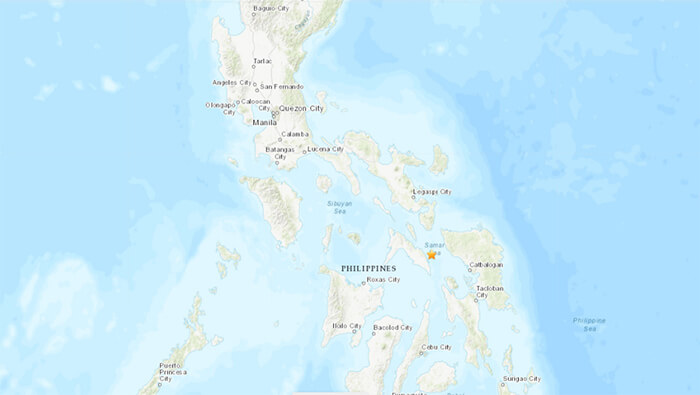 El epicentro del temblor se produjo en el mar de Samar, en el centro de Filipinas.