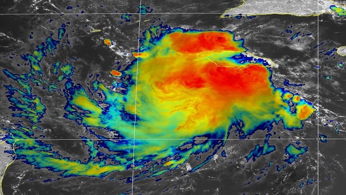 La tormenta tropical se organizó en el suroeste de las costas jamaiquinas.