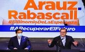 Andrés Arauz y Carlos Rabascall integran la fórmula presidencial de la Unión por la Esperanza para las elecciones de 2021 en Ecuador.