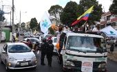 Los caravanistas demandaron al Gobierno ecuatoriano no hacerle trampas a la democracia y al pueblo.