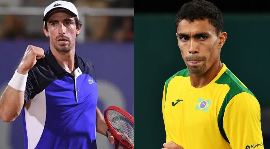 Pablo Cuevas, de Uruguay, y Thiago Monteiro, de Brasil, se destacan en el torneo de tenis que se lleva a cabo sobre pistas de tierra batida del  Estadio Roland Garros, de París.