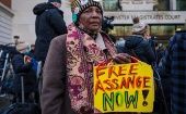Cientos de personas se apostaron fuera del Tribunal de Westminster para exigir, a la postre sin éxito, la liberación de Julian Assange.