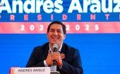 Arauz obtuvo el primer lugar en la primera vuelta de las elecciones presidenciales de Ecuador.