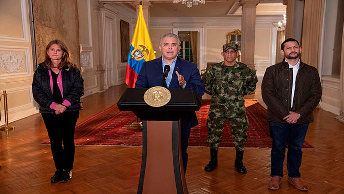 El anuncio del presidente Duque tuvo lugar poco después de que se registraran nuevas manifestaciones en la capital Bogotá, Cali y otras ciudades.