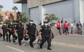La Policía de Perú dispuso un amplio despliegue de seguridad en el contexto del debate presidencial.