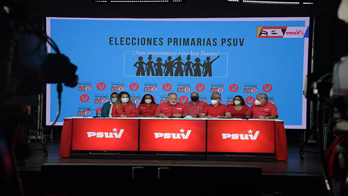 Dirigentes del PSUV ofrecen balance del proceso de postulaciones.