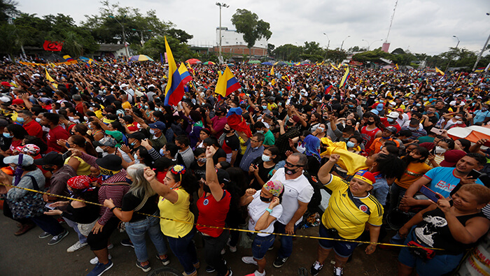 Desde el 28 de abril los colombianos se han mantenido en protestas en contra del presidente Iván Duque.